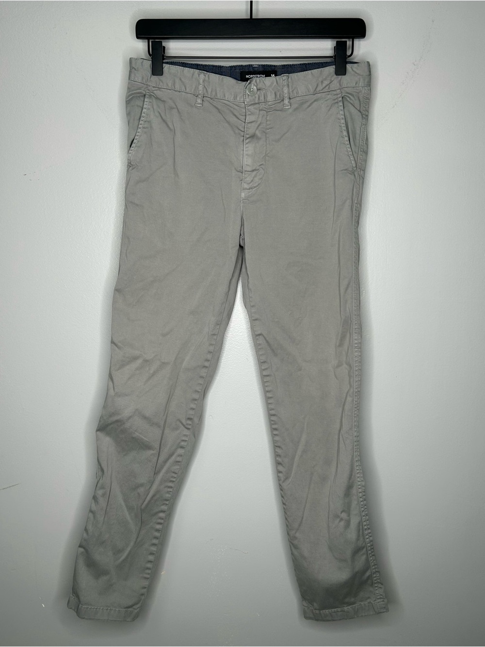 Nordstrom Boys Stretch Chino Pants Straight Leg in Grey Folkstone Size 16 - Picture 1 of 7